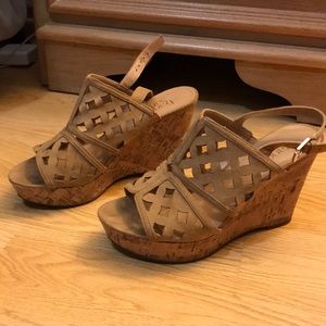 Tan wedge sandal